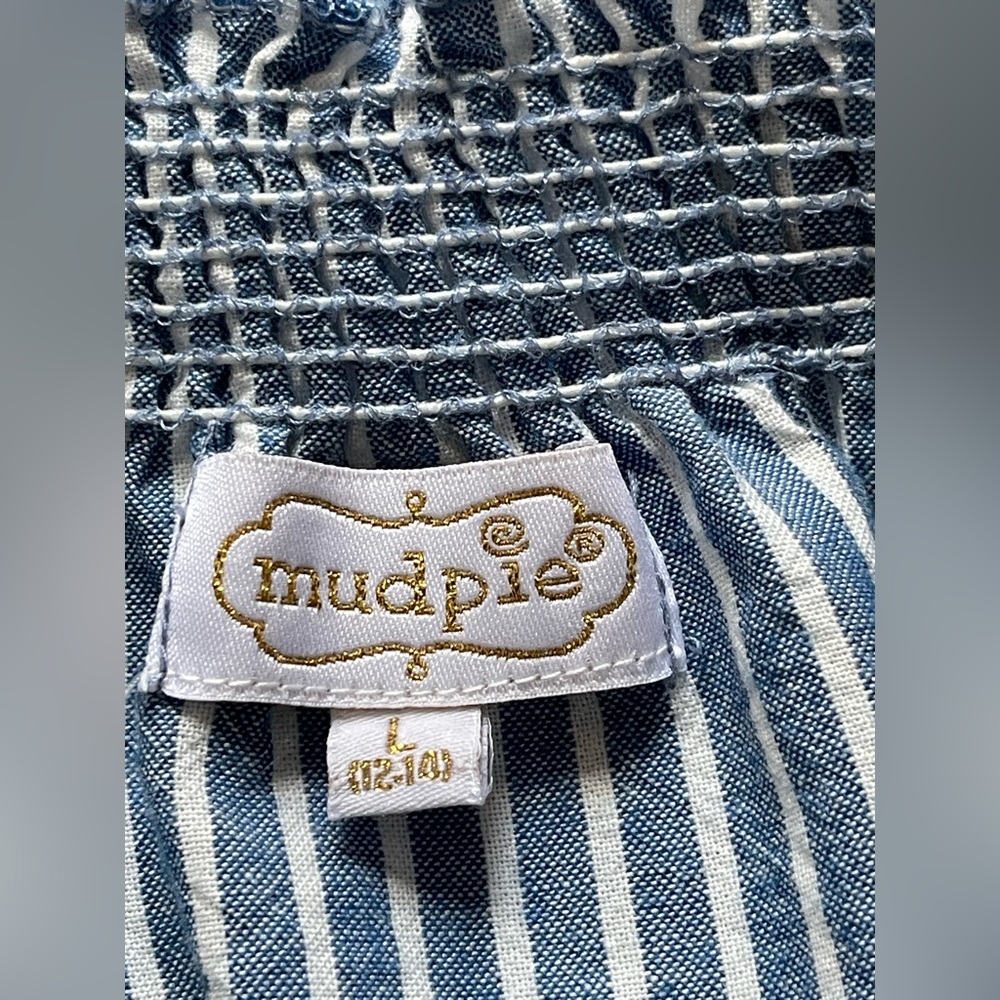 Mud Pie Blue and White Striped Cotton Fabric - Picture 6 of 7
